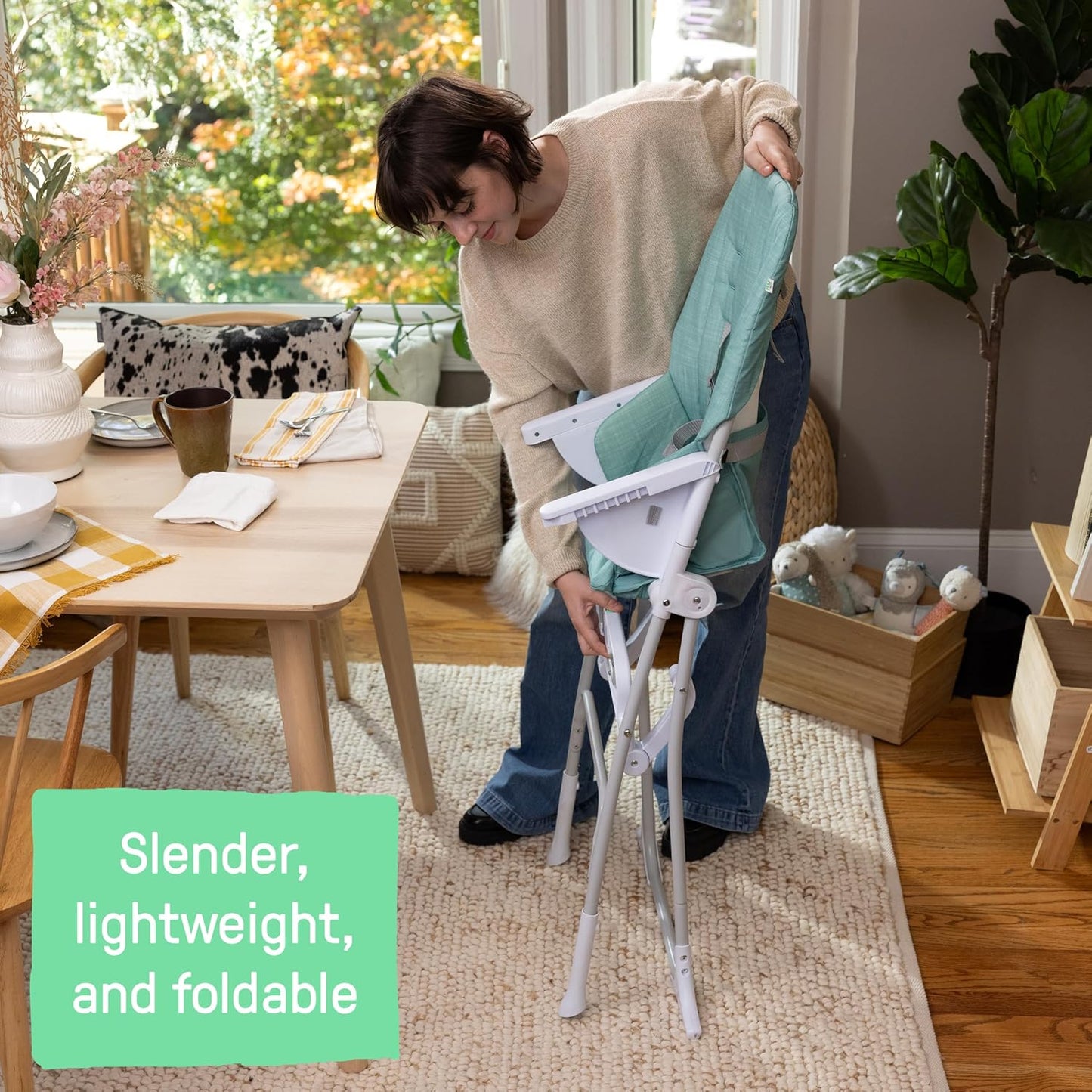 Silla de Bebes y Niños para Comer. Plegable Ingenuity Sun Valley – Compacta y Segura