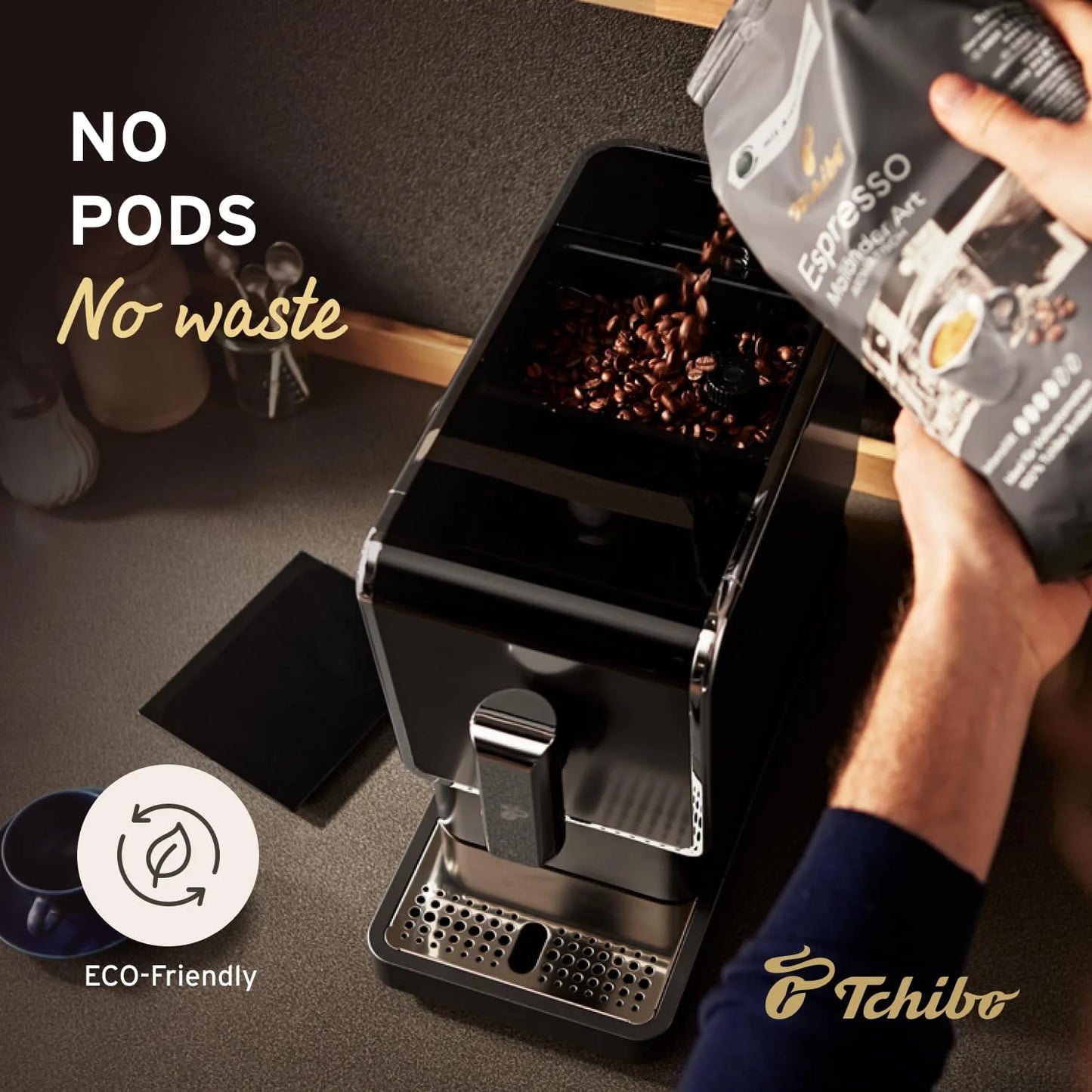 Máquina de Café de grano entero Tchibo Bean-to-Brew — Espresso y Café con Moledora Incorporada