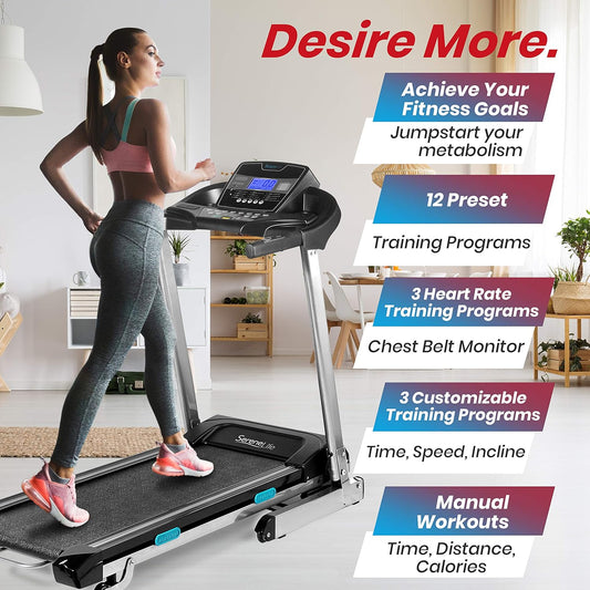 Caminadora/Cinta para correr de 2.5HP, plegable, con parlantes incorporados y app. SereneLife