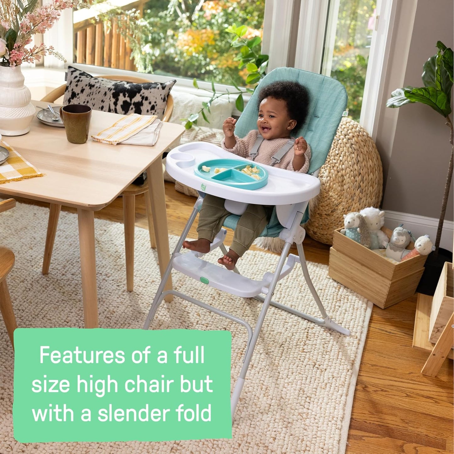 Silla de Bebes y Niños para Comer. Plegable Ingenuity Sun Valley – Compacta y Segura