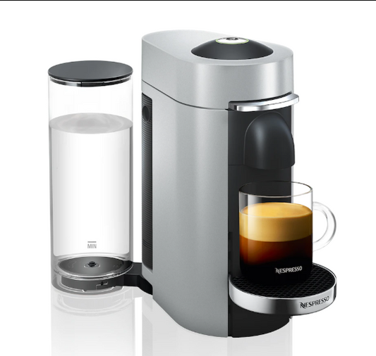 Máquina de café y expreso, Nespresso VertuoPlus por De'Longhi, disponible en gris y negro