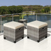 Set de 2 ottomanas de ratán con cojines gris marino – Costway