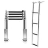 Escalera para piscina ó bote, plegable de acero 4 peldaños 218×25×10 cm – Costway