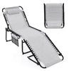 Silla de piscina plegable y ajustable 191×63×72 cm gris – Costway