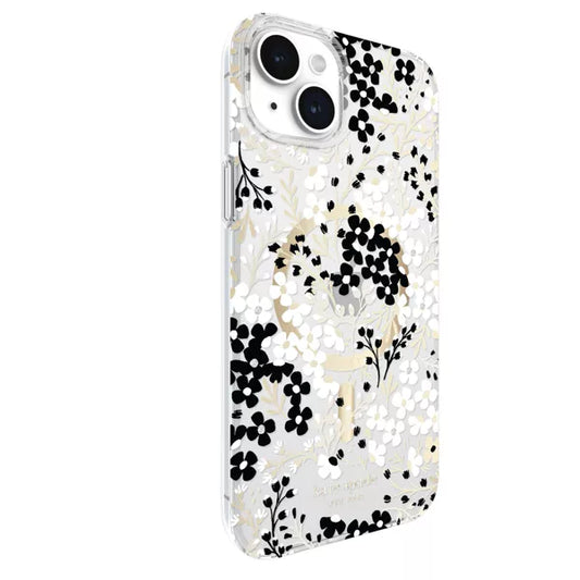 Estuche Magsafe antibacterial con protección de caídas para Iphone 14/15 Plus estilo floreado. Kate Spade
