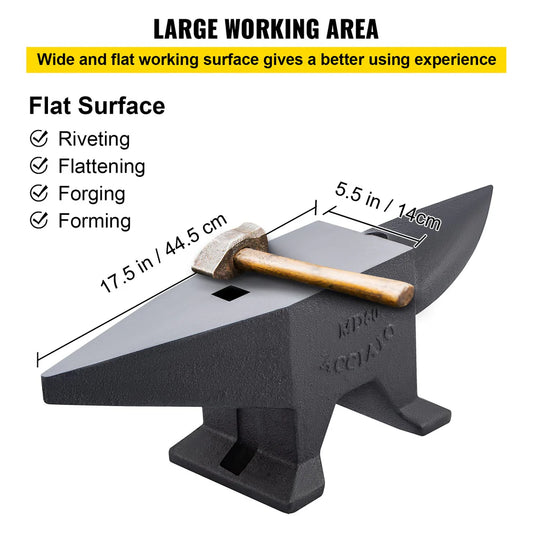Yunque de Acero Fundido VEVOR – 50 kg / 110 lb para Herrería y Trabajo en Metal. VEVOR