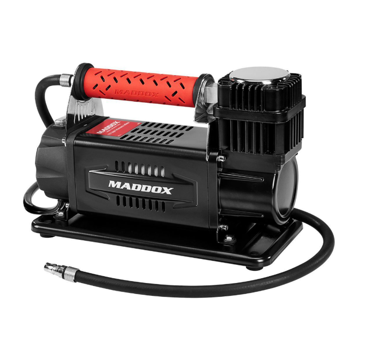 Inflador de Aire 12 V – Alto Rendimiento 125 PSI con Manguera y Bolsa de Transporte. MADDOX