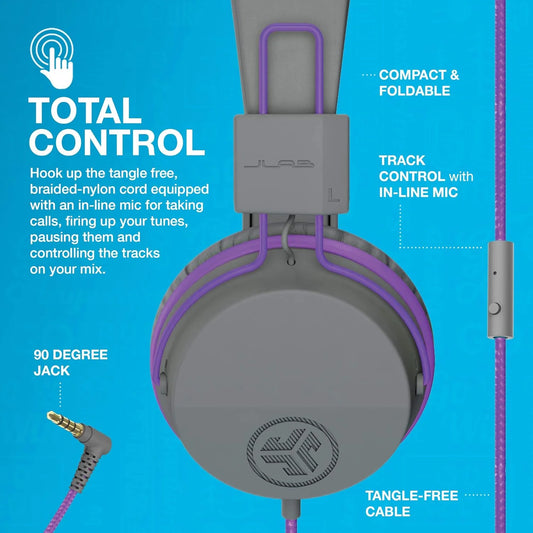Audifonos para niños con limitador de volumen.  JLab Audio JBuddies