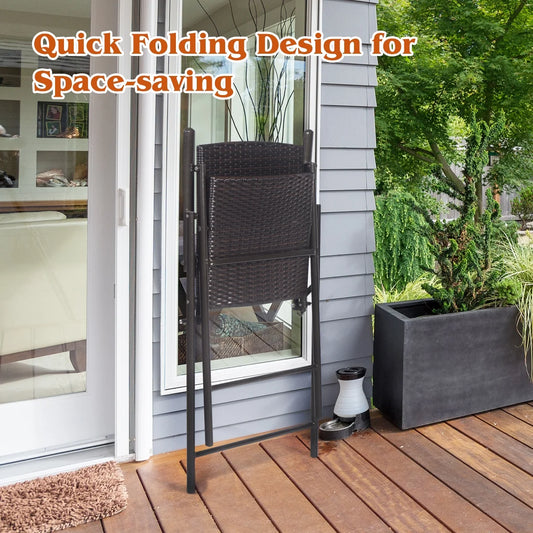 Set de 4 Sillas altas, Plegables de Rattan Patiojoy