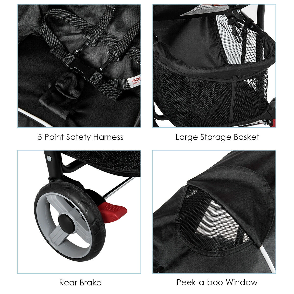 Coche para Bebé Plegable Ligero Costway – 0-36 Meses