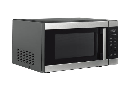 Microondas grande tamaño familiar de 1.6 pies cubicos, 1100 watts, de acero inoxidable. Hamilton Beach