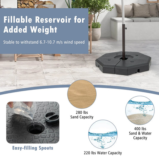 Set de 4 pesos para sombrilla de patio offset de hasta 100kg. – Costway