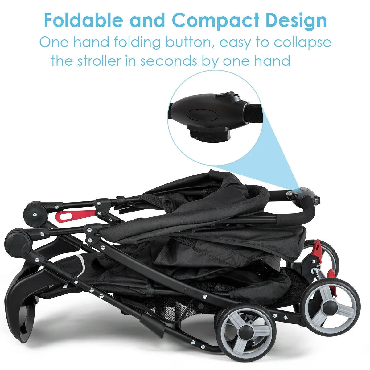 Coche para Bebé Plegable Ligero Costway – 0-36 Meses