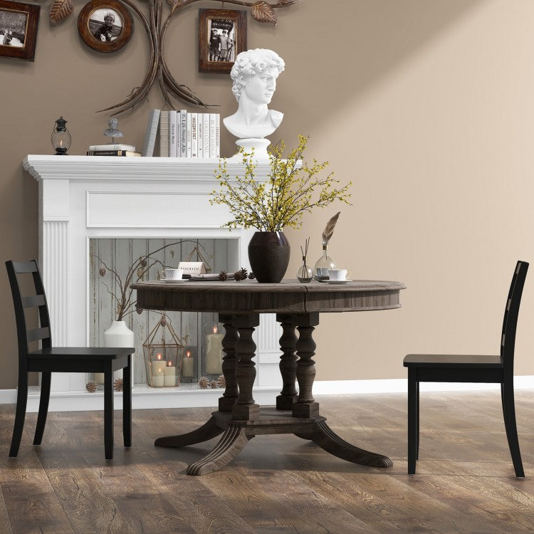 Set de 2 sillas de comedor de madera 46 × 46 × 85 cm con patas de caucho – Costway