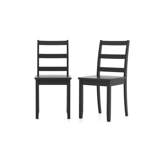 Set de 2 sillas de comedor de madera 46 × 46 × 85 cm con patas de caucho – Costway
