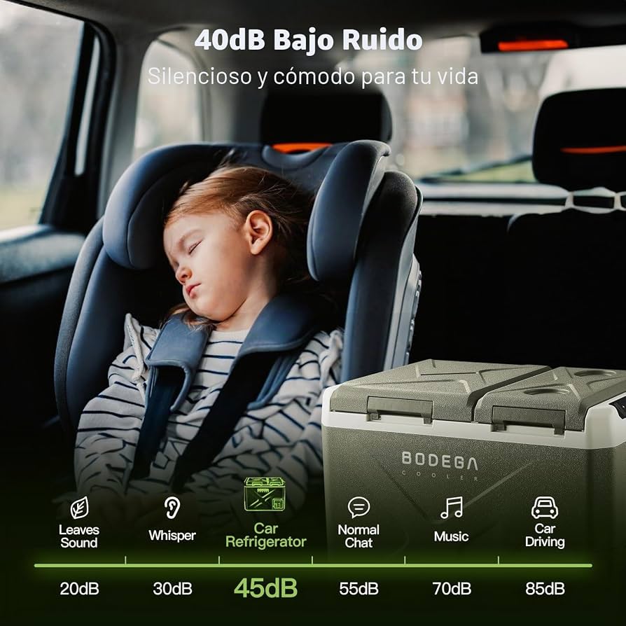 Refrigeradora portátil para carro/camping de 40 L de doble zona, BODEGA