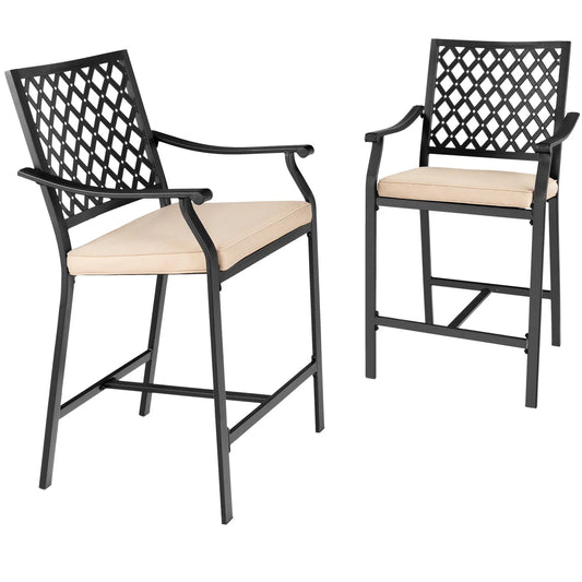 Set 2 Sillas Costway Rattan Acogedoras con Cojín