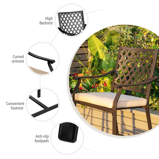 Set 2 Sillas Costway Rattan Acogedoras con Cojín