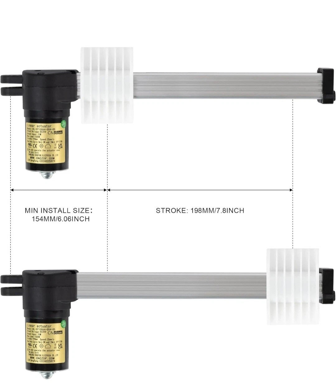 Actuador lineal eléctrico de repuesto para sillón reclinable DL-DT1006A-054-01 – Frassie