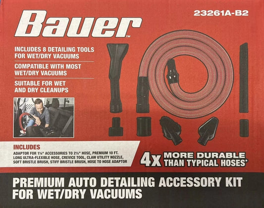 Kit de 7 Accesorios Universales para Aspiradoras Húmedo/Seco, para Auto Detailing y Limpieza. Bauer
