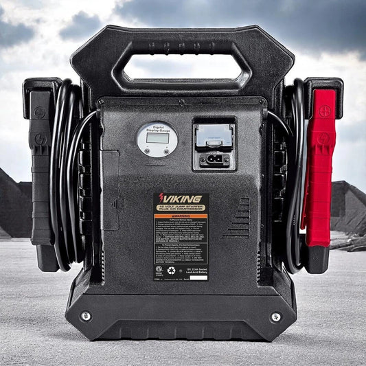 Jumper Portátil de 1700 A + Compresor de Aire de 150 PSI + conector de 12 V y USB. Viking