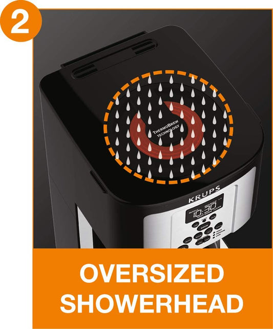 Cafetera/Coffe Maker programable de 12 tazas con tecnología Thermobrew. Krups