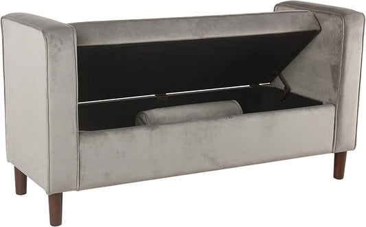 Sillón/Otomano con espacio para almacenamiento de terciopelo
